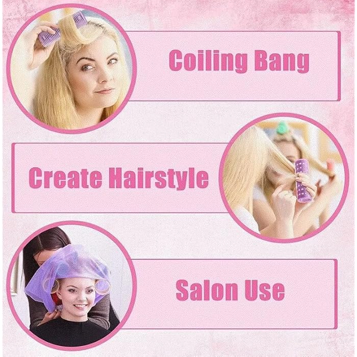 Hair Large Hair Roller For Bangs 3 Pcs Self Adhesive Hair Rollers Portable Grip Holding Styling Curlers Hairdressing Tool -(3cm*12cm) multicolor - Image 4